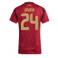 Maglia Calcio Belgio Amadou Onana #24 Prima Divisa Donna Europei 2024 Manica Corta